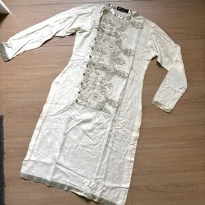 White embroidered and collar kameez